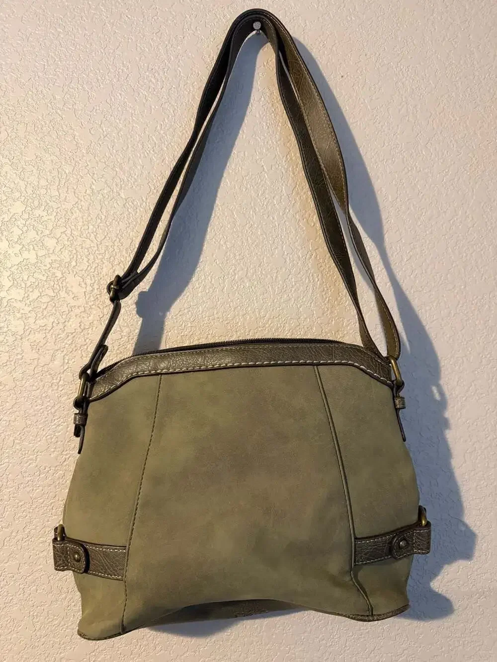 b.o.c. Born Concept Oakley Whipstitch Crossbody Organizer Bag in Olive Green